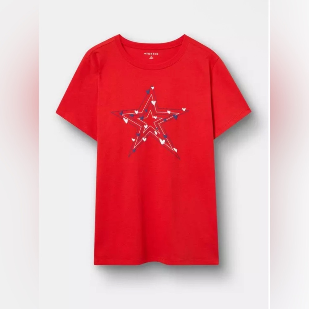 torrid NWOT Red Tee with Star & Heart Graphic-size 1